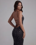 Lumina – Black Gradient Mesh Maxi Gown Clotheshomes™