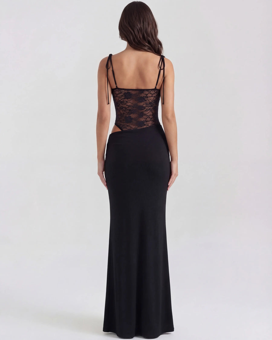 Valeria – Black Lace Maxi Dress Clotheshomes™