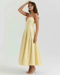 Amalfi – Light Yellow Sculpted Corset Dress Clotheshomes™