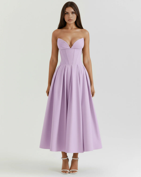 Amalfi – Violet Sculpted Corset Dress Clotheshomes™