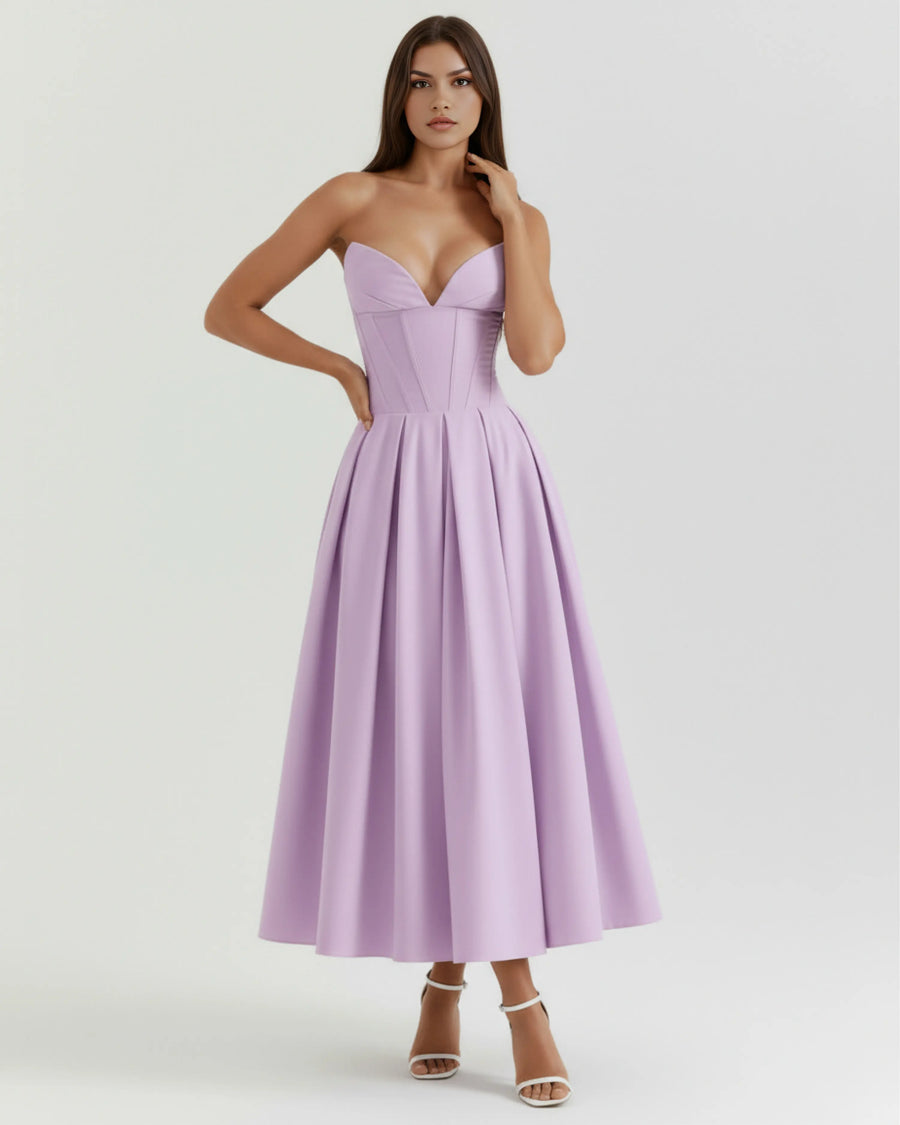 Amalfi – Violet Sculpted Corset Dress Clotheshomes™