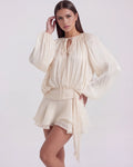 Giovanna – Cream Sculptural Mini Dress Clotheshomes™