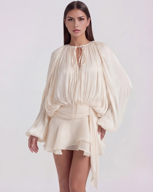 Giovanna – Cream Sculptural Mini Dress Clotheshomes™