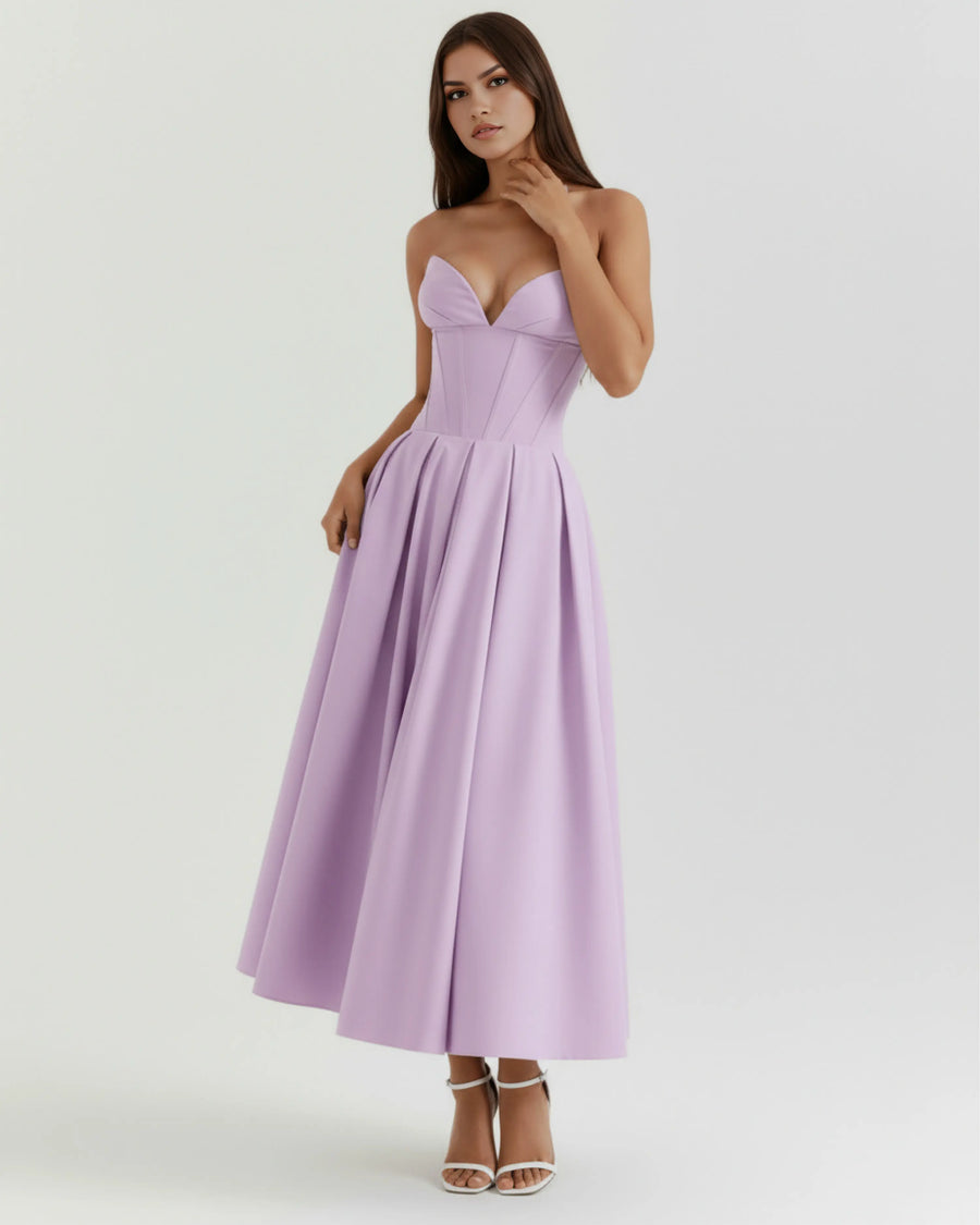 Amalfi – Violet Sculpted Corset Dress Clotheshomes™