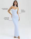 Malu – Baby Blue Mesh Corset Maxi Set Clotheshomes™