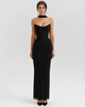 Malu – Black Mesh Corset Maxi Set Clotheshomes™