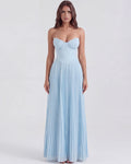 Siena – Baby Blue Georgette Maxi Dress Clotheshomes™