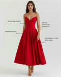 Amalfi – Red Sculpted Corset Dress Clotheshomes™