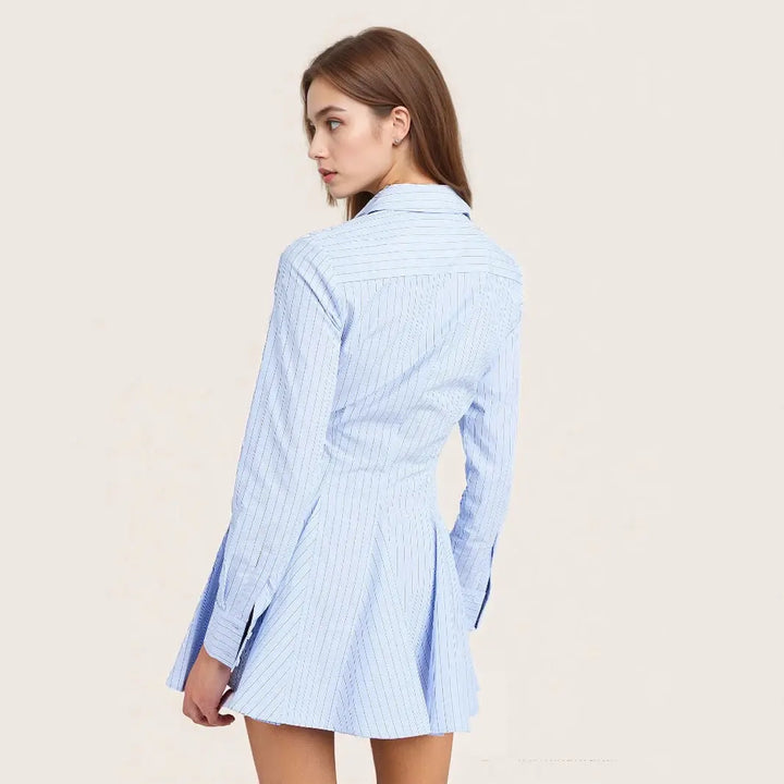 Blue and White Striped Dress Clotheshomes™