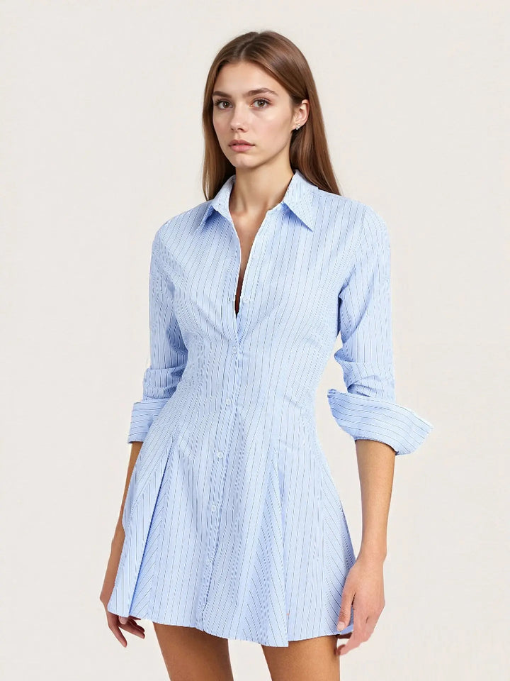 Blue and White Striped Dress Clotheshomes™