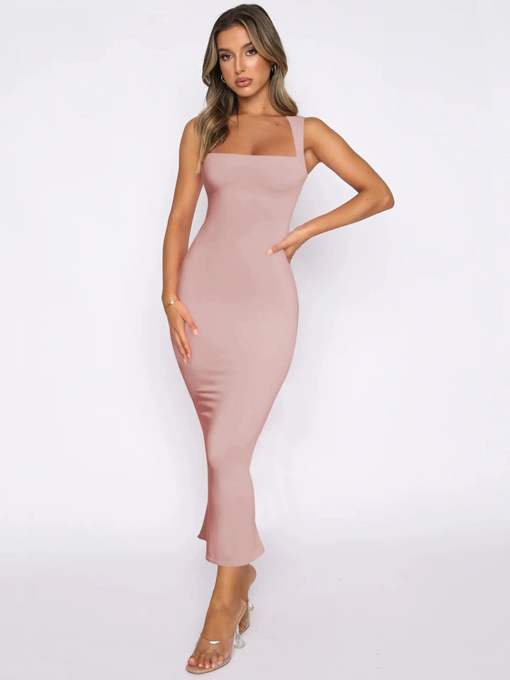 Bodycon Slit Solid Color fit and flare Dress Clotheshomes™