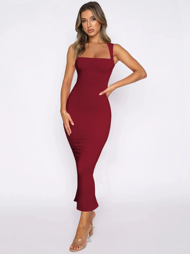 Bodycon Slit Solid Color fit and flare Dress Clotheshomes™