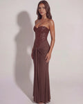 Jasmine – Chocolate Sculpted Maxi Gown Clotheshomes™