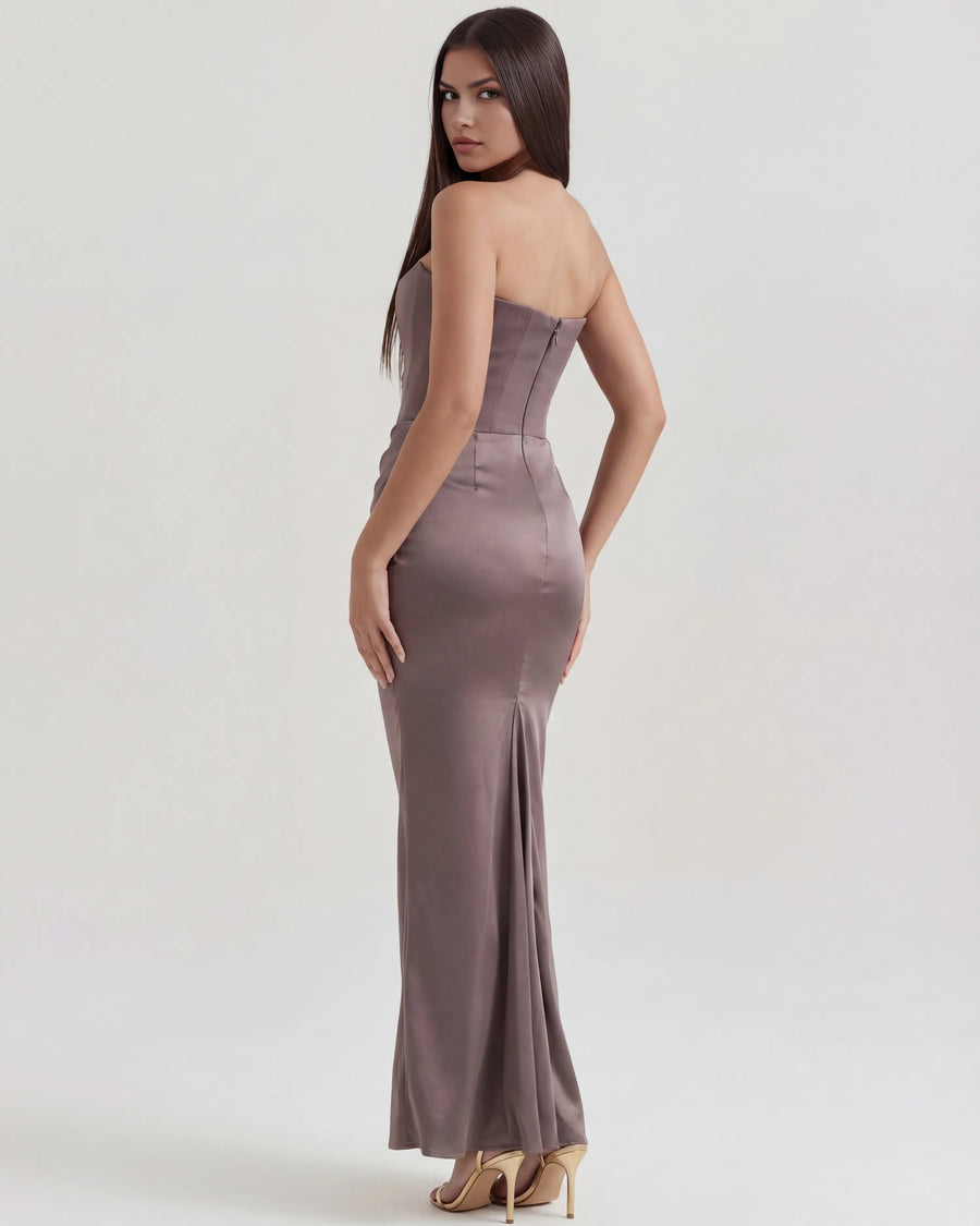 Rosalind – Smoke Corset Maxi Dress Clotheshomes™