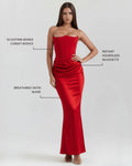 Rosalind – Red Corset Maxi Dress Clotheshomes™