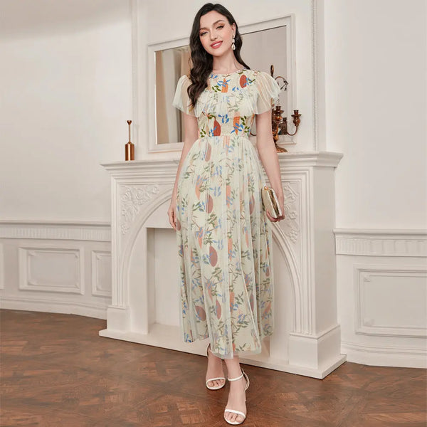 Fashionable, elegant French-style patchwork mesh dress Clotheshomes™