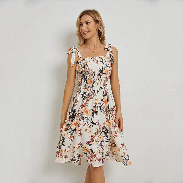 Floral dress with suspenders Clotheshomes