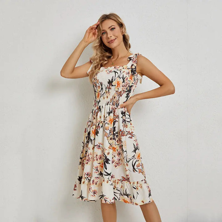 Floral dress with suspenders Clotheshomes