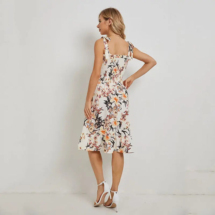 Floral dress with suspenders Clotheshomes