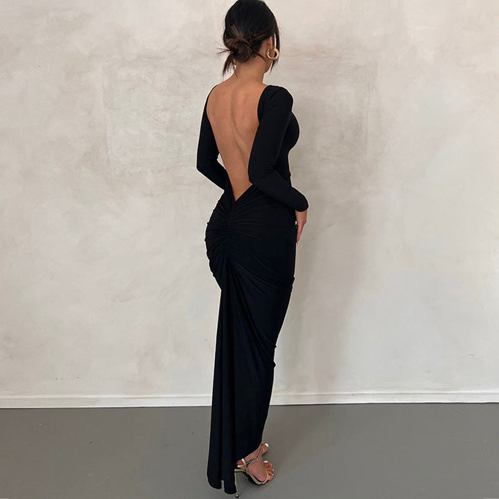 Long Sleeve Backless Dress Clotheshomes™