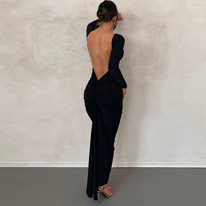 Long Sleeve Backless Dress Clotheshomes™