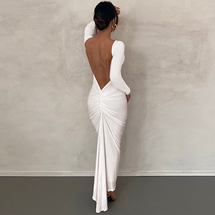 Long Sleeve Backless Dress Clotheshomes™