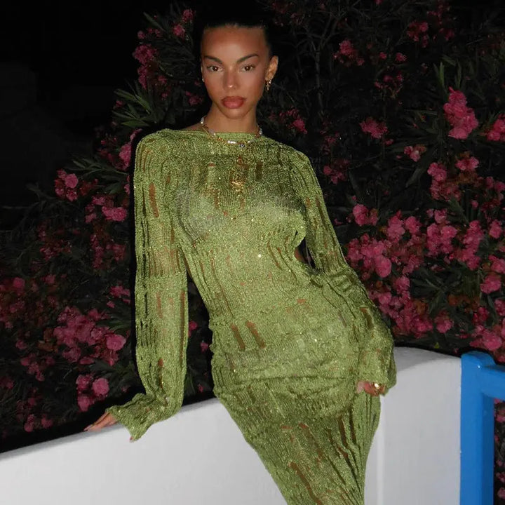 Long Sleeve Backless Dress Clotheshomes™