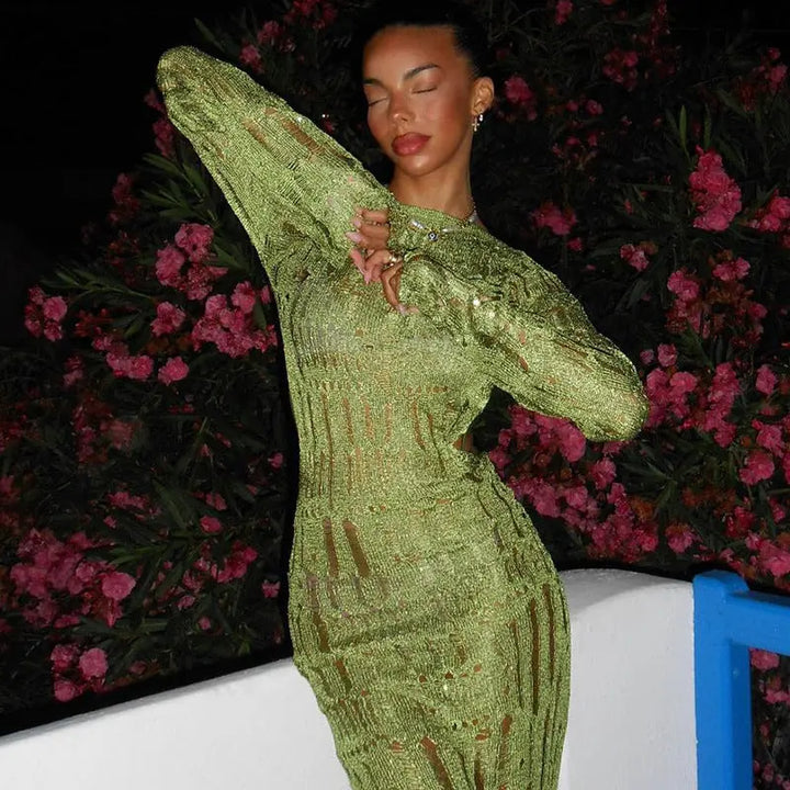 Long Sleeve Backless Dress Clotheshomes™