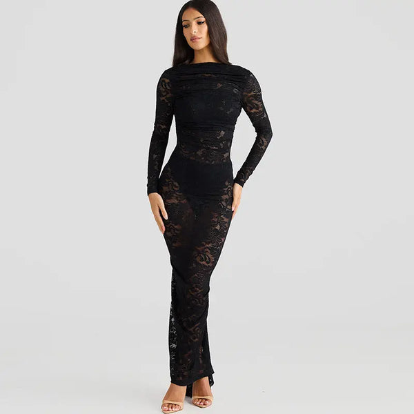 Long Sleeve Lace Dress Clotheshomes™