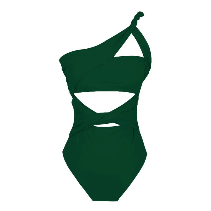 One shoulder cutout swimsuit Clotheshomes