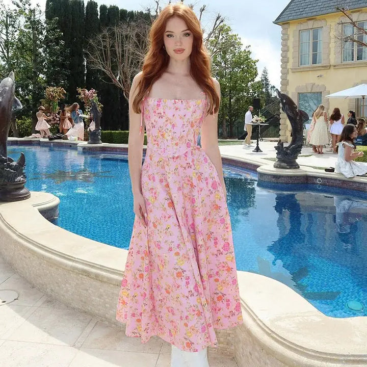 Pink Floral Maxi Dress Clotheshomes™