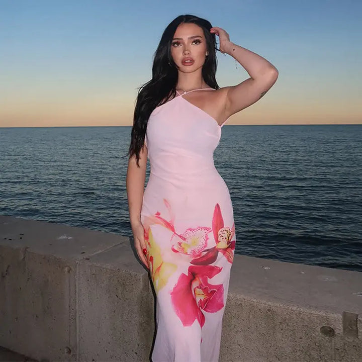 Pink Floral Maxi Dress Clotheshomes™