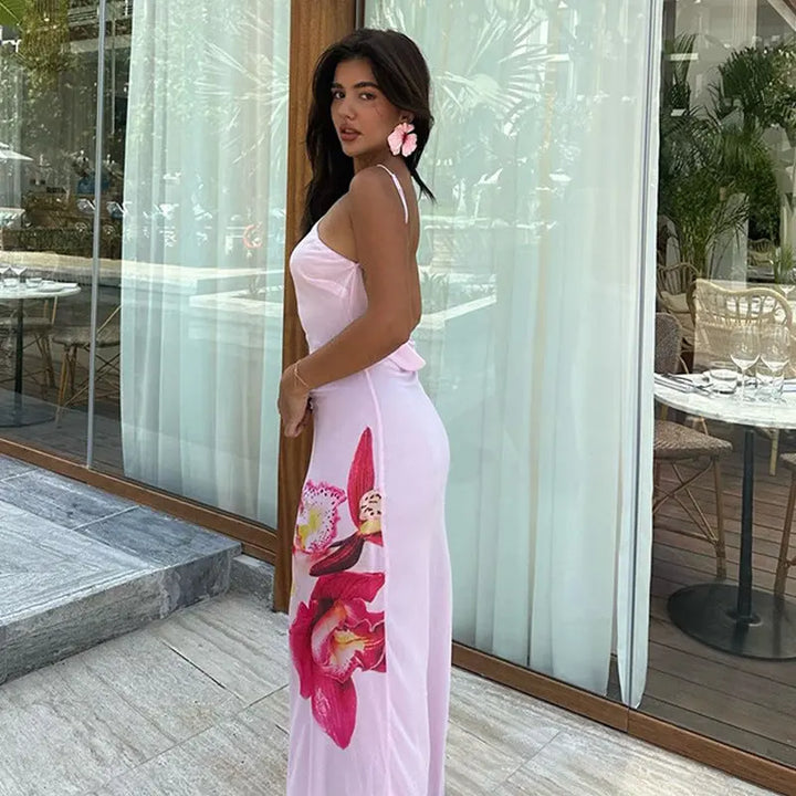 Pink Floral Maxi Dress Clotheshomes™