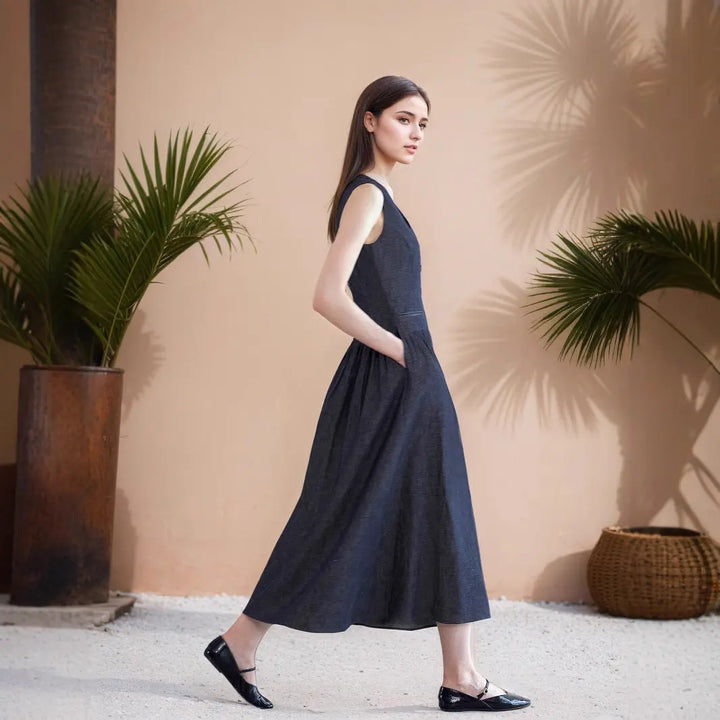Sleeveless Denim Dress Clotheshomes™