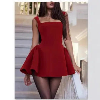 Square Neck Mini Dress Clotheshomes™