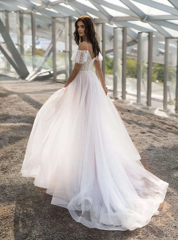 Lace Off Shoulder Wedding Dress Clotheshomes