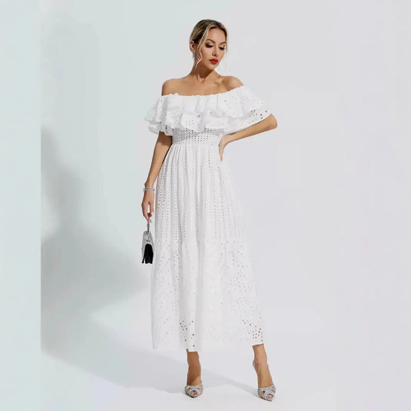 White Off The Shoulder Dress Clotheshomes™