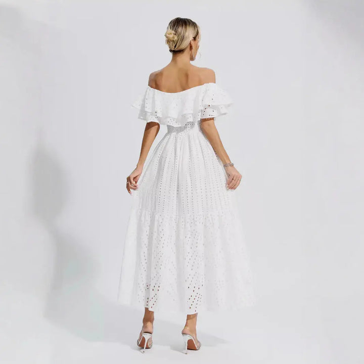 White Off The Shoulder Dress Clotheshomes™
