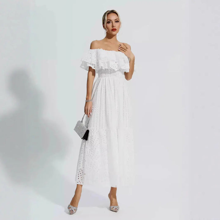 White Off The Shoulder Dress Clotheshomes™