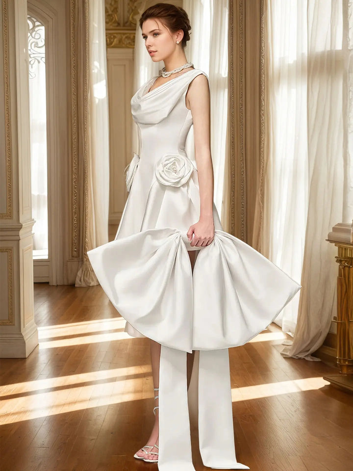 White Satin Mini Dress Clotheshomes™