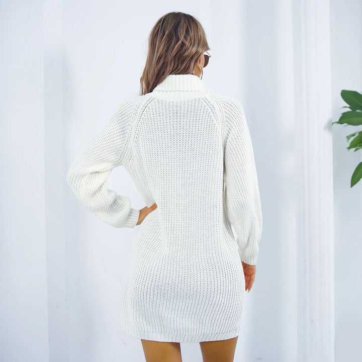 White turtleneck sweater dress Clotheshomes