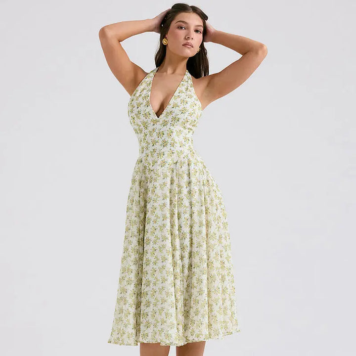 Yellow Floral Dress Clotheshomes™