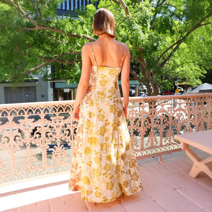 Yellow Floral Dress Clotheshomes™